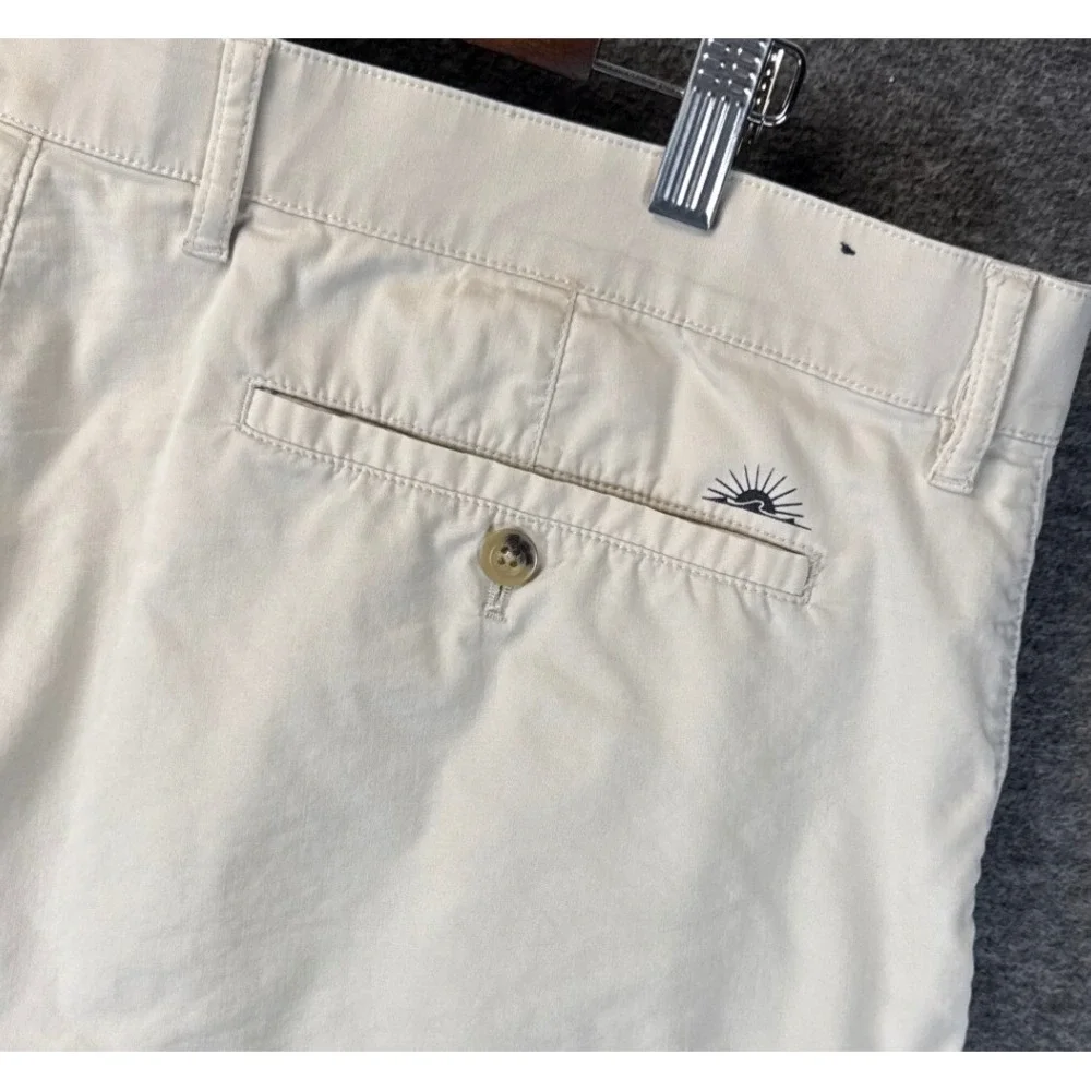 Faherty Movement Chino Shorts Mens 38 Sand CoolMax Organic Cotton Stretch Travel